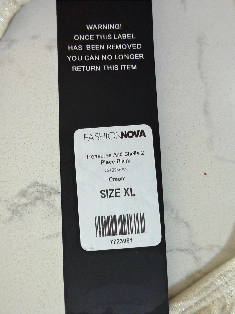 Fashion Nova Ivory Shell-Detail Tie Bikini - Picture 6 of 6